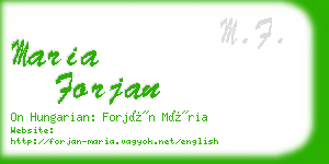 maria forjan business card